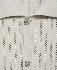 Mango Men's Openwork Detail Cotton Shirt