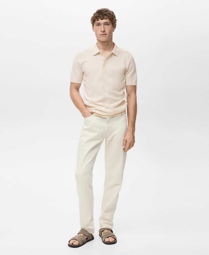 Mango Men's Fine-Knit Cotton Polo Shirt