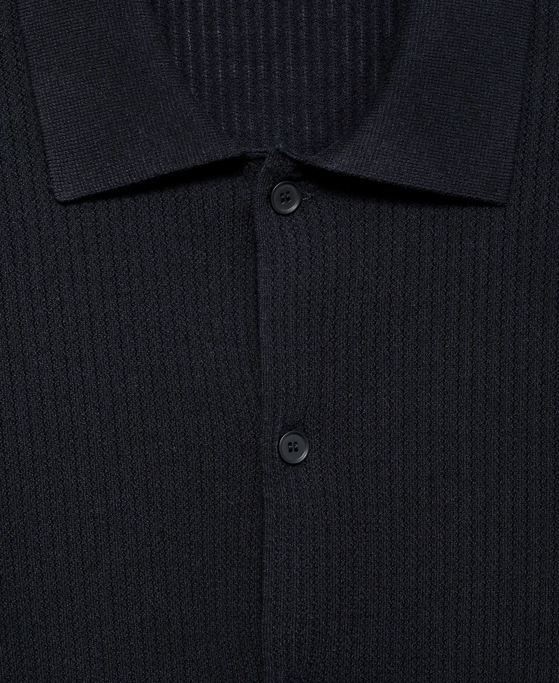 Mango Men's Rib-Knit Shirt