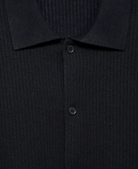 Mango Men's Rib-Knit Shirt