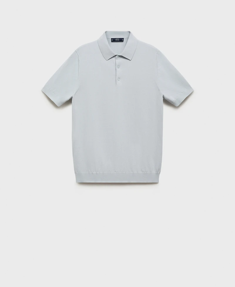 Mango Men's Cotton Fine-Knit Polo Shirt