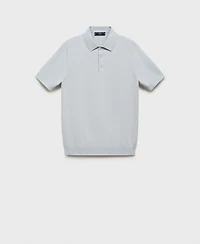 Mango Men's Cotton Fine-Knit Polo Shirt