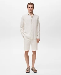 Mango Men's Cotton Linen-Blend Shirt