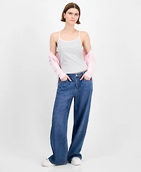 Hippie Rose Juniors' Waffle-Knit Tank Top & Cardigan Set