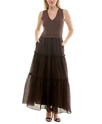 Taylor Women's Sleeveless Tiered Maxi Dress