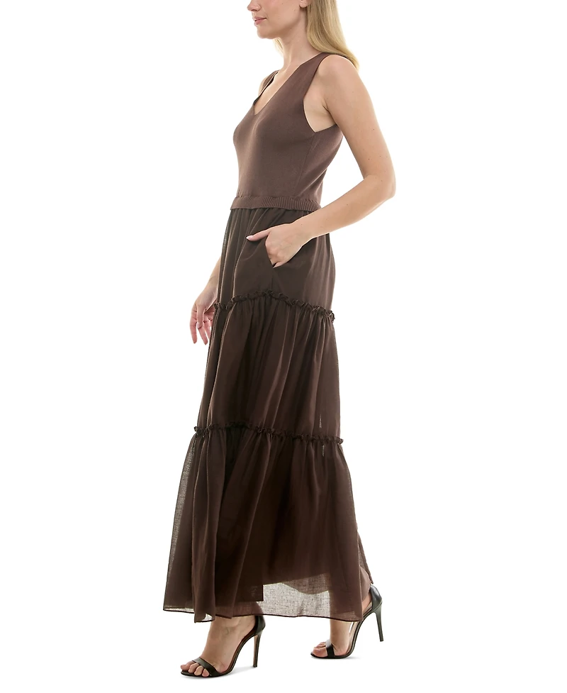 Taylor Women's Sleeveless Tiered Maxi Dress