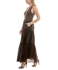 Taylor Women's Sleeveless Tiered Maxi Dress