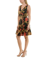 Taylor Women's V-Neck Chiffon Fit & Flare Dress