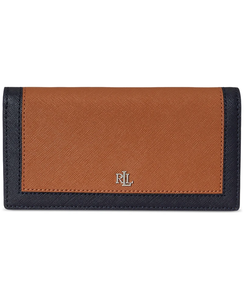 Lauren Ralph Lauren Crosshatch Leather Slim Wallet