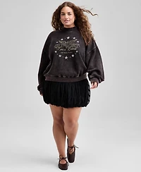 And Now This Trendy Plus Cotton Stud-Trim Graphic Sweatshirt, Macy's Exclusive