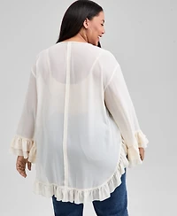 And Now This Trendy Plus Ruffle-Trim Blouse, Macy's Exclusive