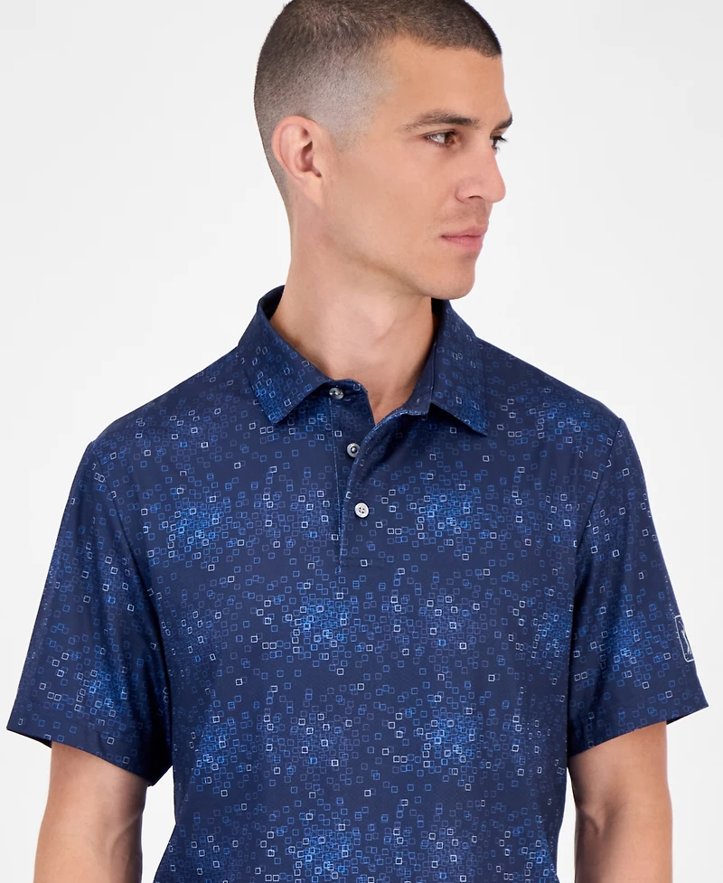 Pga Tour Men's Tossed Geometric Polo Shirt