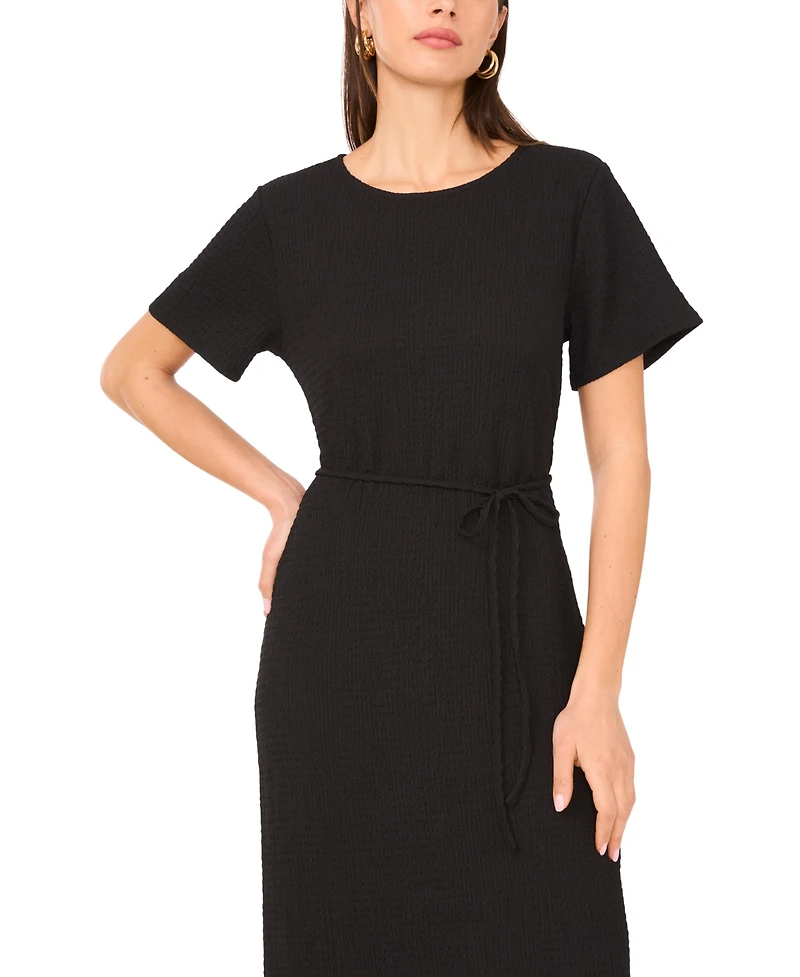 Vince Camuto Women's Short-Sleeve Tie-Waist Midi Dress