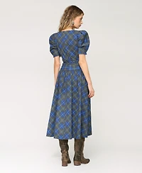 Avec Les Filles Women's Cotton-Blend Printed Fit & Flare Dress