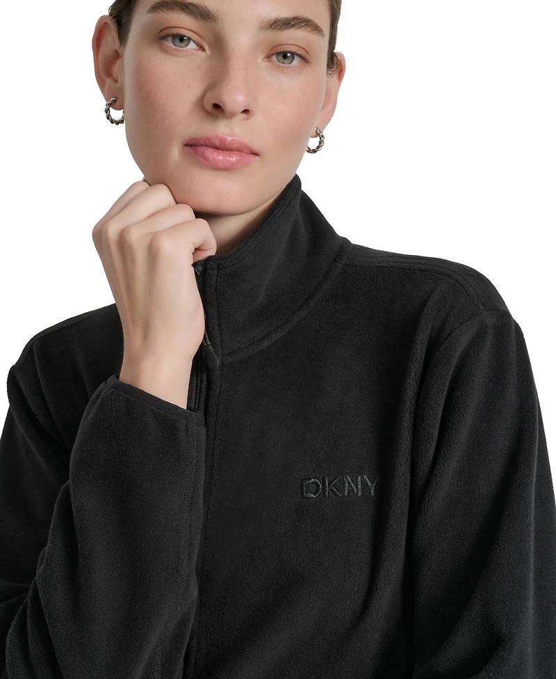 Dkny Women's Zippered Fleece Jacket