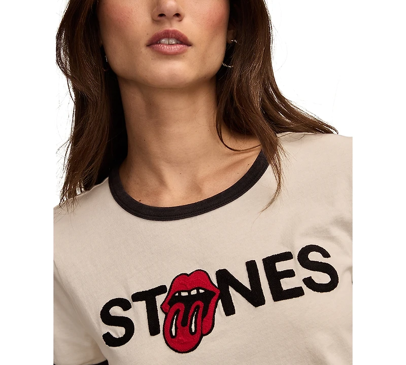 Lucky Brand Women's Rolling Stones Graphic Cotton Ringer T-Shirt