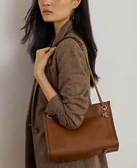 Lauren Ralph Bradley Small Pebbled Leather Tote Bag