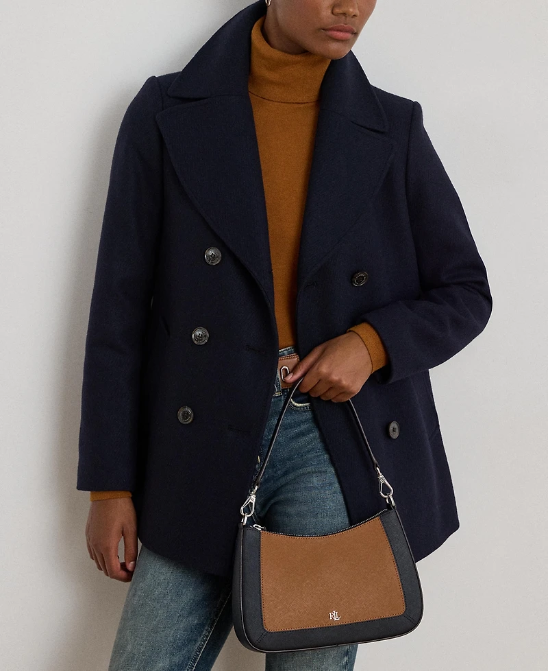 Lauren Ralph Lauren Two-Tone Leather Small Danni Bag