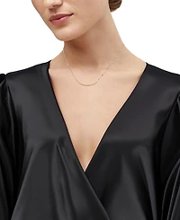 Polished Curved Tube Bar 18" Pendant Necklace in 10k Gold