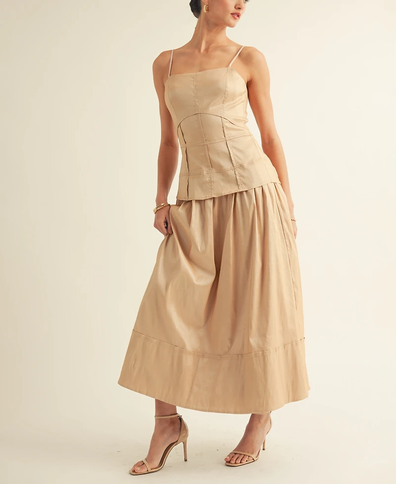 Arose Studio, Inc Women's Corset Chiffon Maxi Dress