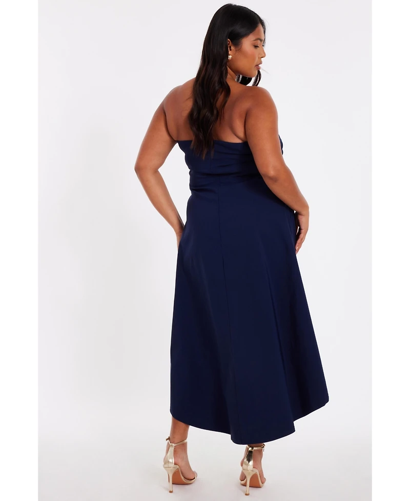 Quiz Women's Plus Bandeau Dip Hem Dress