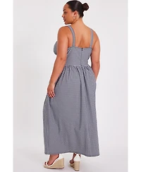 Quiz Women's Gingham Drop Waist Maxi Dress