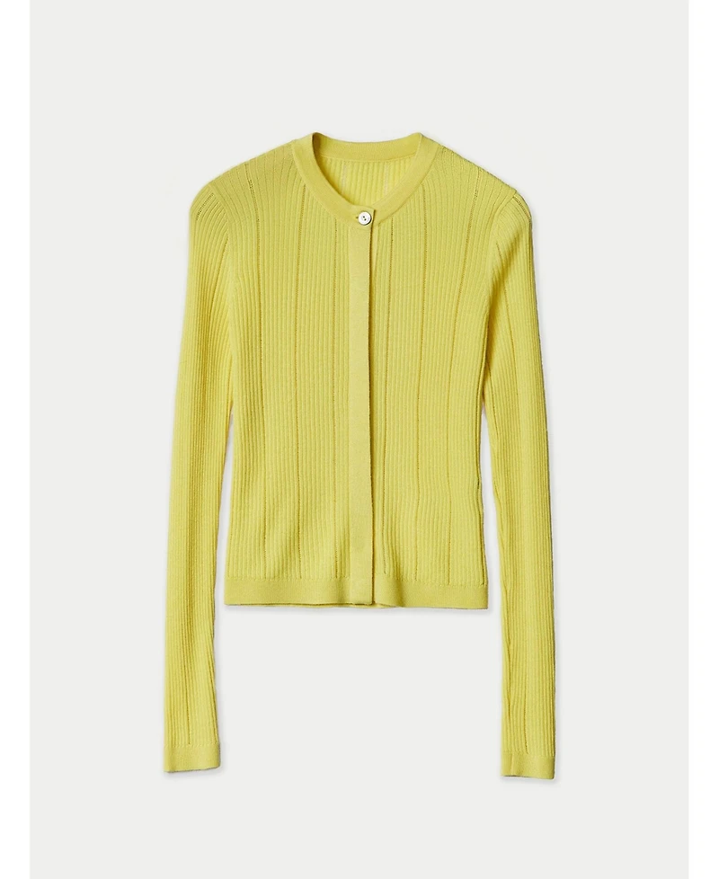 Gobi Cashmere Hidden Button-Front Cashmere Silk Cardigan