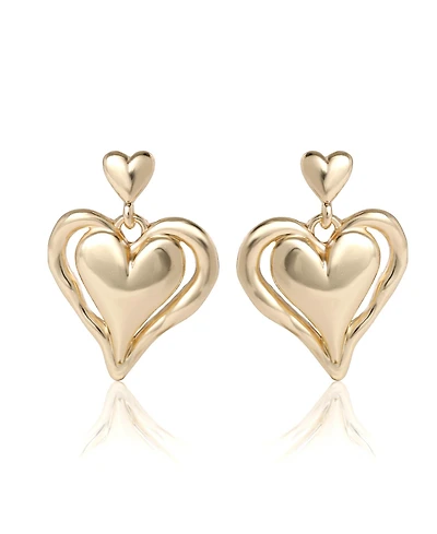 BCBGeneration Double Heart Drop Earrings