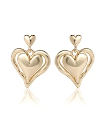 BCBGeneration Double Heart Drop Earrings