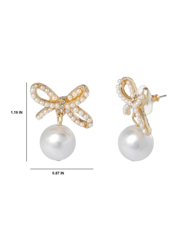 BCBGeneration Bow Pearl Drop Earrings