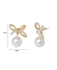 BCBGeneration Bow Pearl Drop Earrings