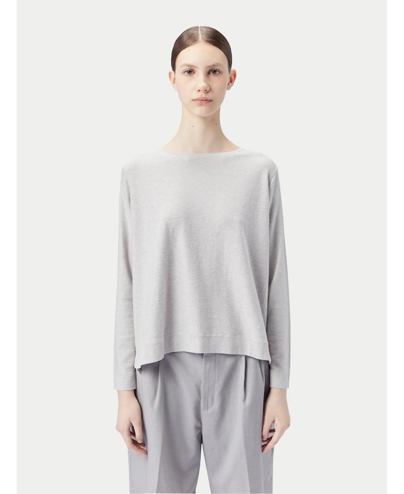 Gobi Cashmere Women's Boatneck Cotton Silk Blend Sweater