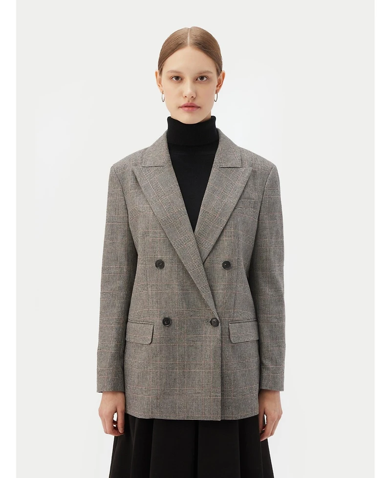 Gobi Cashmere Women's Double-Breasted Cashmere Blazer