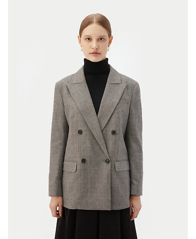 Gobi Cashmere Women's Double-Breasted Cashmere Blazer