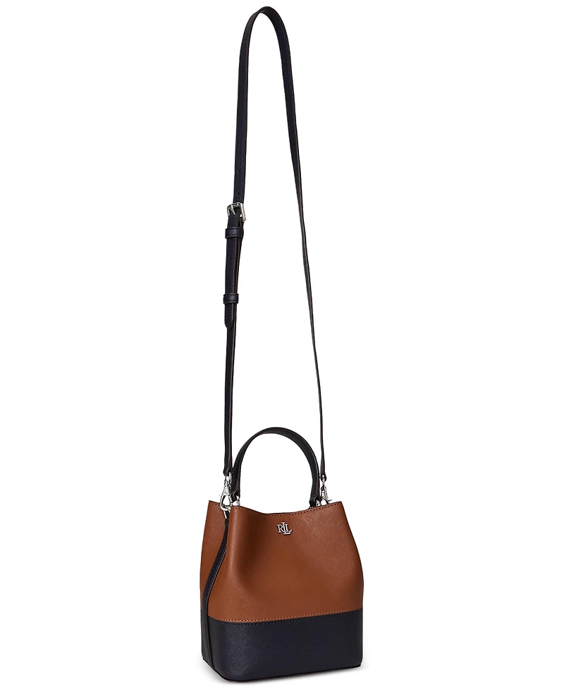 Lauren Ralph Lauren Two-Tone Leather Small Reese Bucket Bag