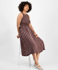 And Now This Women's Printed Smocked Sleeveless Midi Dress, Macy's Exclusive