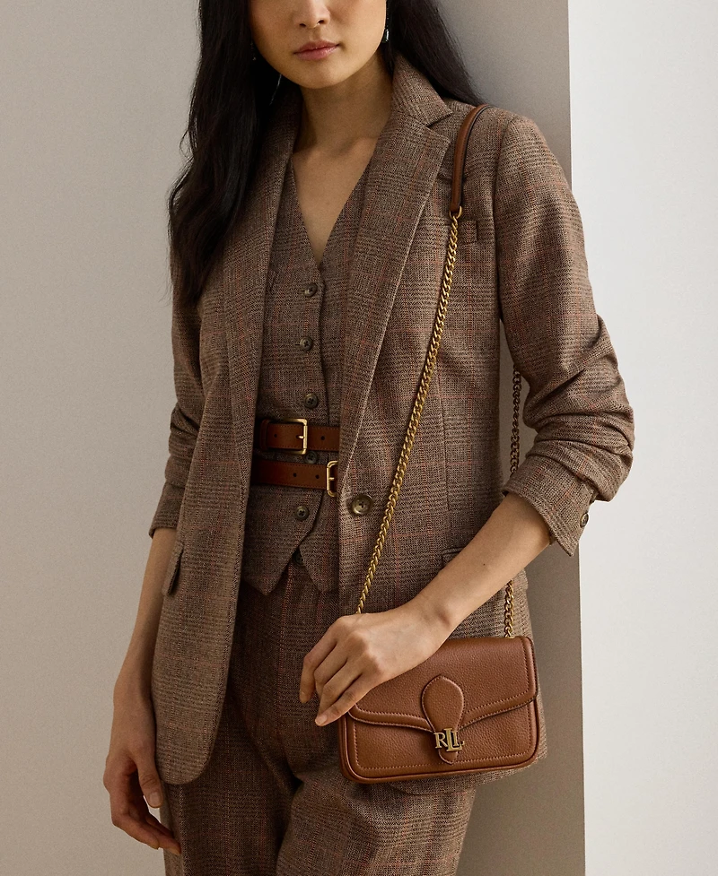Lauren Ralph Bradley Small Pebbled Leather Crossbody Wallet