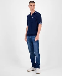 Karl Lagerfeld Paris Men's Half-Zip Knit Polo Shirt