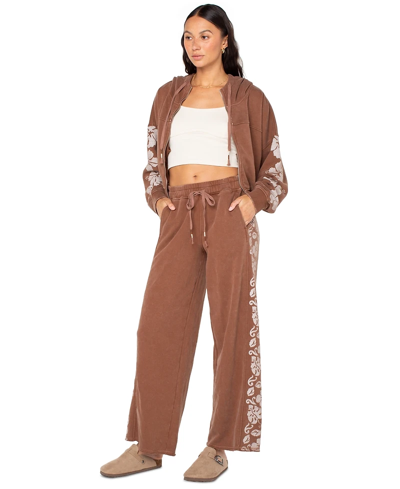Roxy Juniors' Fringing Reefs Graphic Zip-Front Hoodie