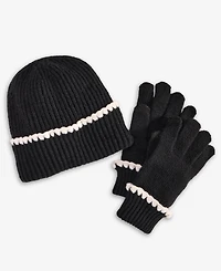 On 34th Ribbed Beanie & Gloves Boxed Set, Macy's Exclusive