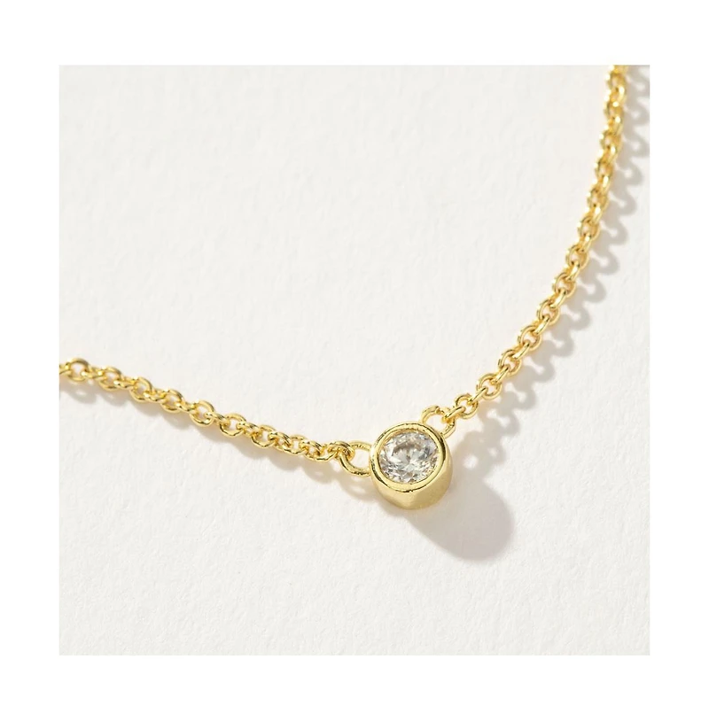 14K Gold-Plated Pure Necklace, 14" + 2" extender