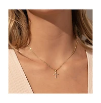 Uncommon James 14k Gold-Plated Cross and Chain Necklace, 16" + 2" extender