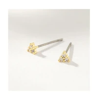 14K Gold-Plated Every Angle Stud Earrings, 0.12"