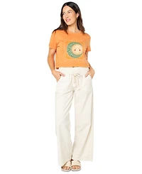 Roxy Juniors' Sol Y Luna Graphic Crewneck Short-Sleeve Cotton T-Shirt
