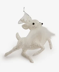 Holiday Lane Iced Delight White Deer With Feathers Ornament, Macy's Exclusive