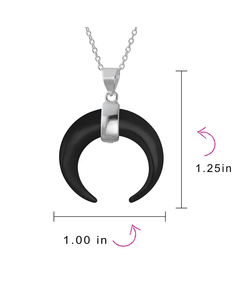 Bling Jewelry Boho Tribal Style Horn Italian Crescent Luna Waning Half Moon Pendant Necklace Sterling Silver