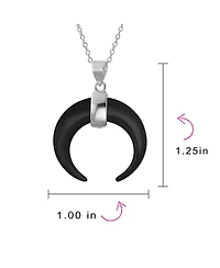 Bling Jewelry Boho Tribal Style Horn Italian Crescent Luna Waning Half Moon Pendant Necklace Sterling Silver