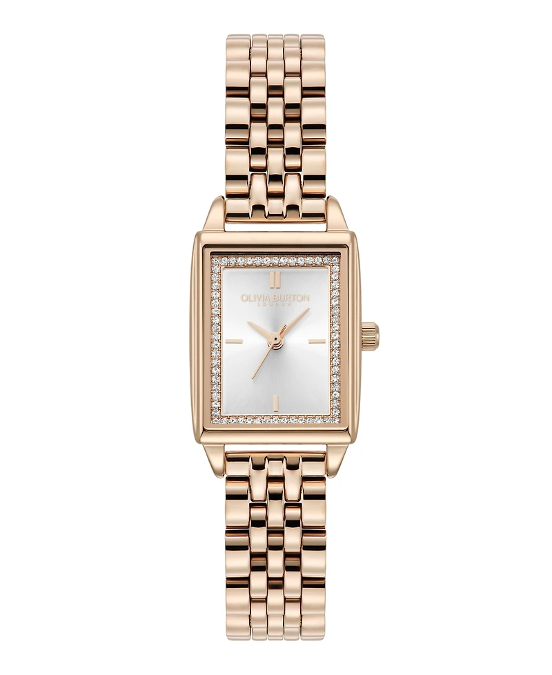 Olivia Burton Women's Quartz Carnation Gold-Tone Stainless Steel Bracelet Watch 25.5mm x 20.5mm