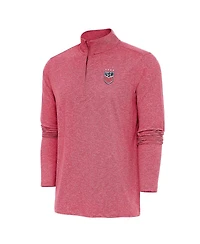 Antigua Men's Heather Red Uswnt Hunk Quarter-Zip Sweatshirt