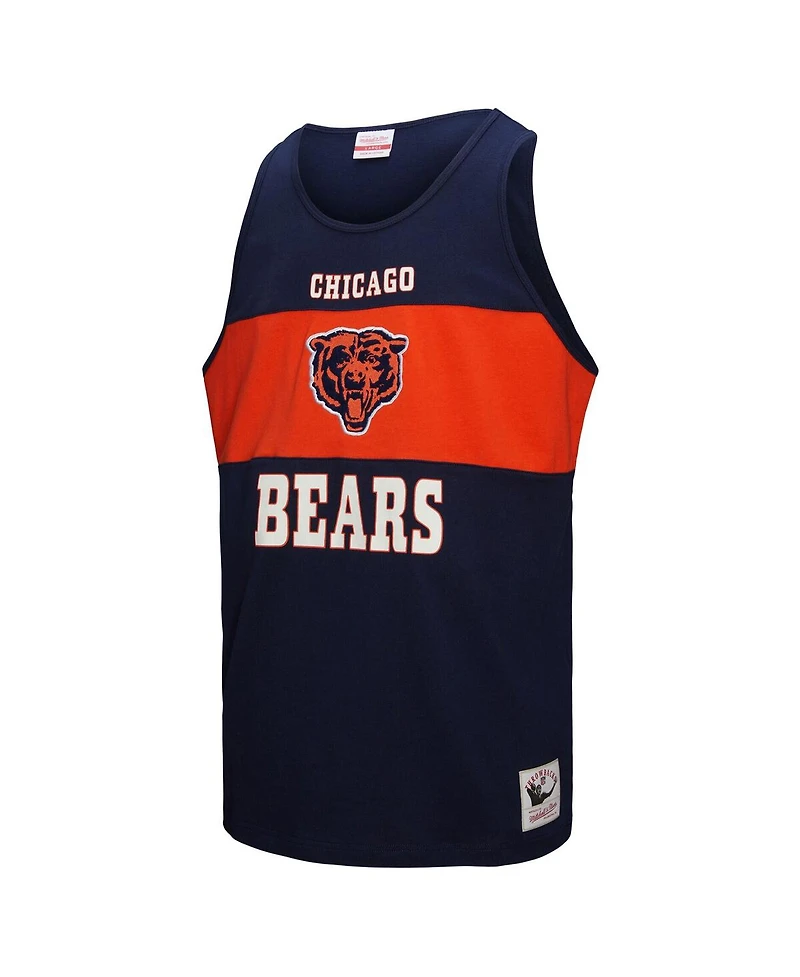 Mitchell & Ness Men's Navy Chicago Bears Retro Color Block Tank Top